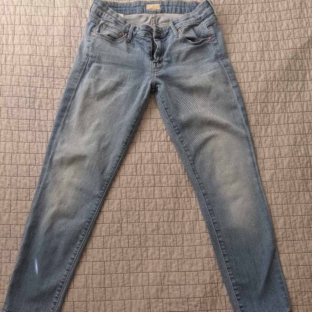 Mother jeans the looker crop light kitty wash size 28